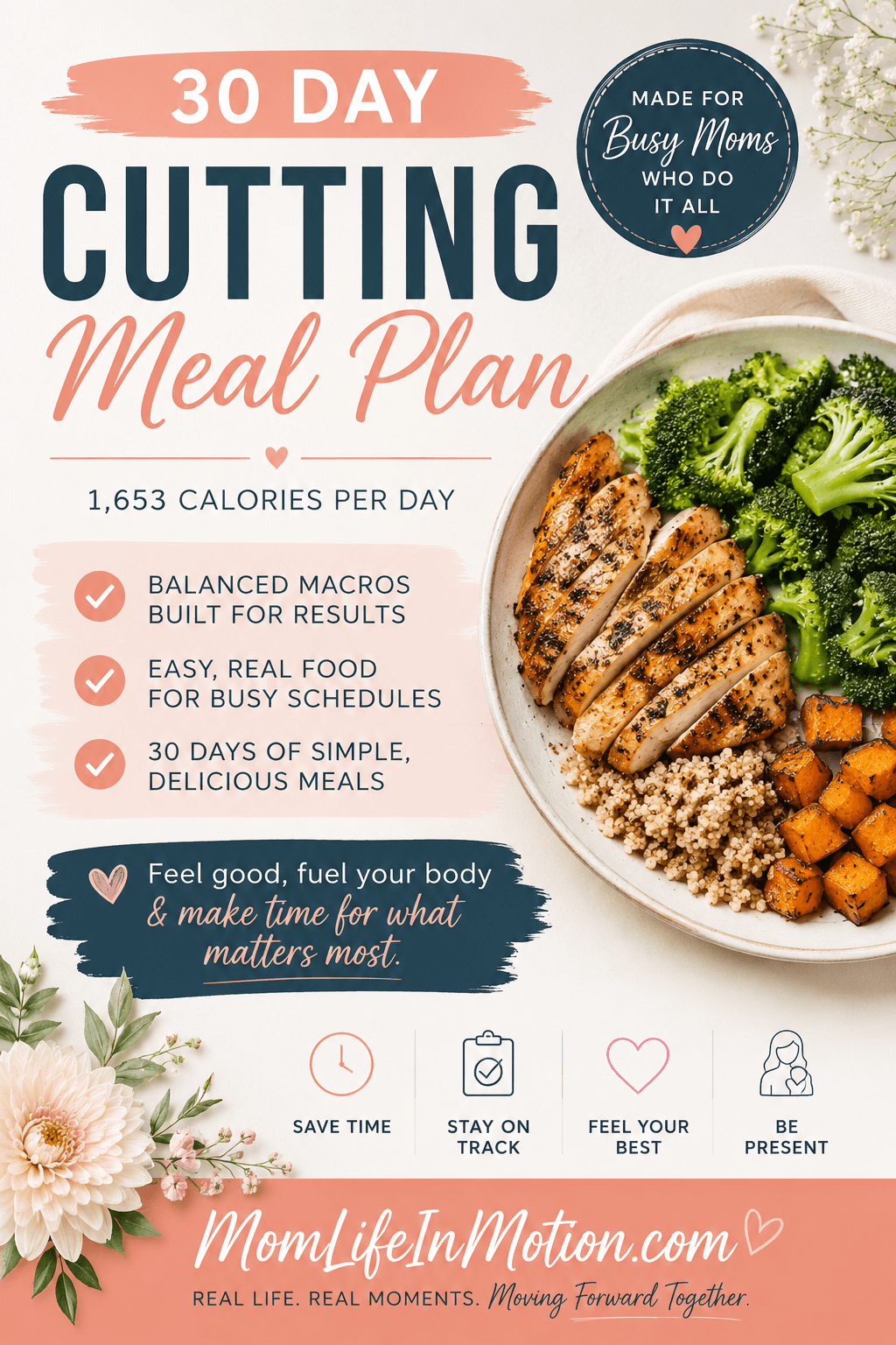 30-Day Cutting Meal Plan for Busy Moms (1,653 Calories Per&nbsp;Day)